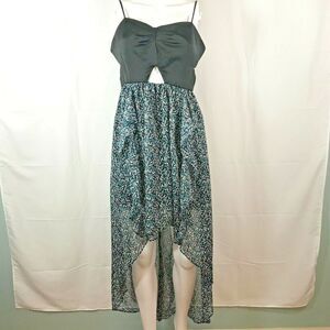 BCBGeneration Dress Womens Sz 6 Black Blue Sleeveless Hi-Low Sundress